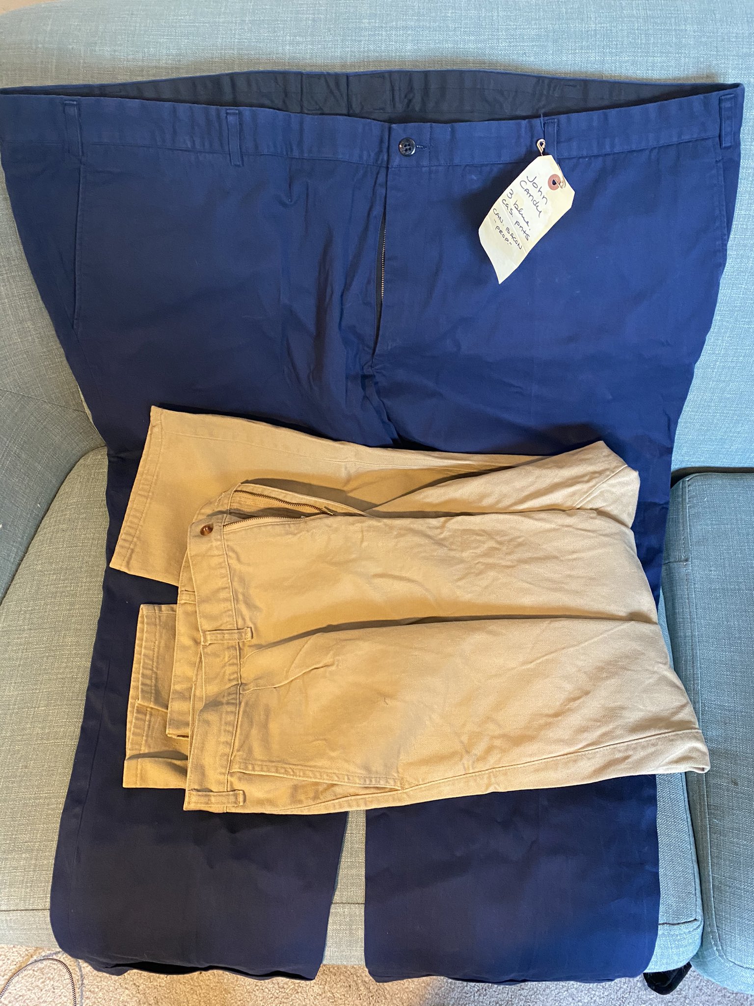 Two pairs of John Candy's Pants from the film Candian Bacon